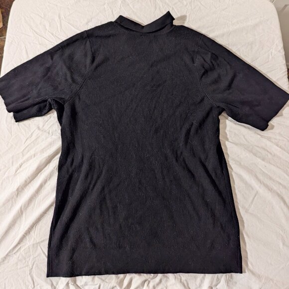 Torrid Fitted Ribbed Polo Sweater Black Size 4 4X V-Neck Elbow Half Sleeve - Picture 3 of 5